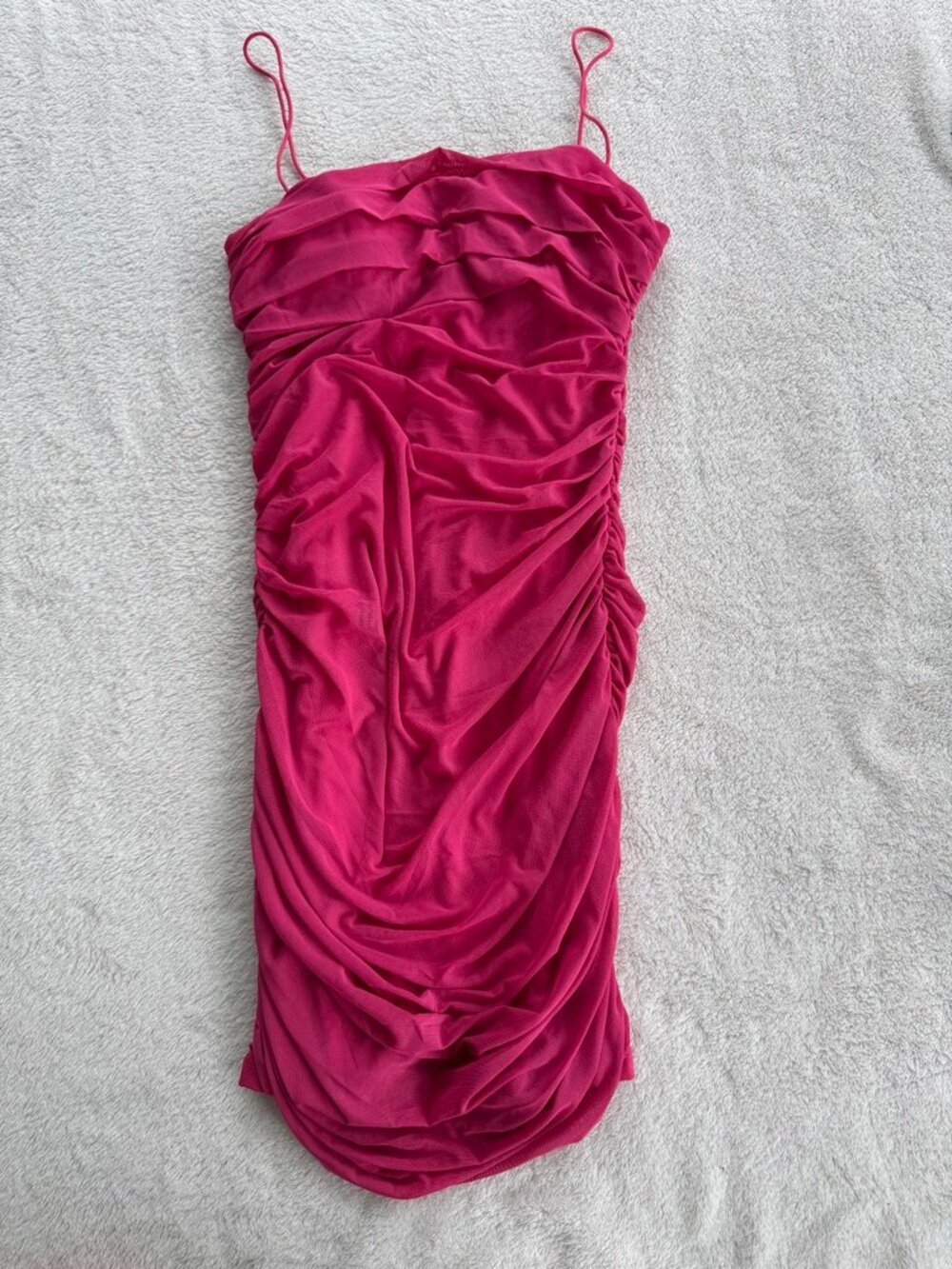 Princess Polly Fuschia Pink Ruched Mini Dress Size 8
